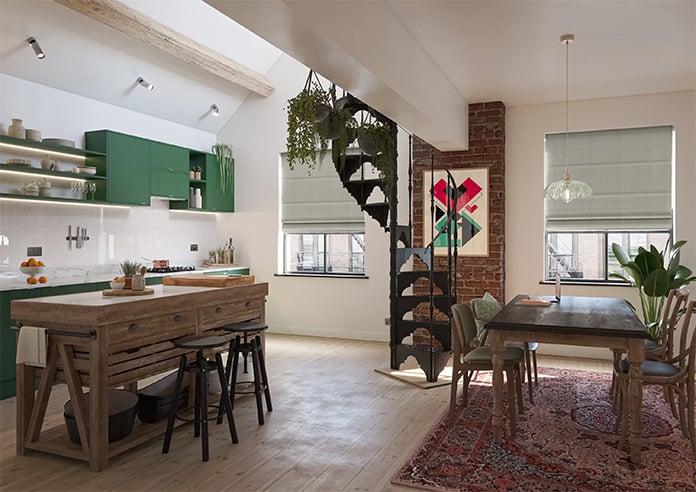 Atina (Blackout), Gainsboro - Motorised Roman Blind - Image 6